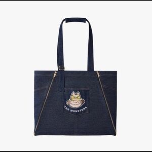 NWT Pop Mart Labubu Navy Denim Tote Bag